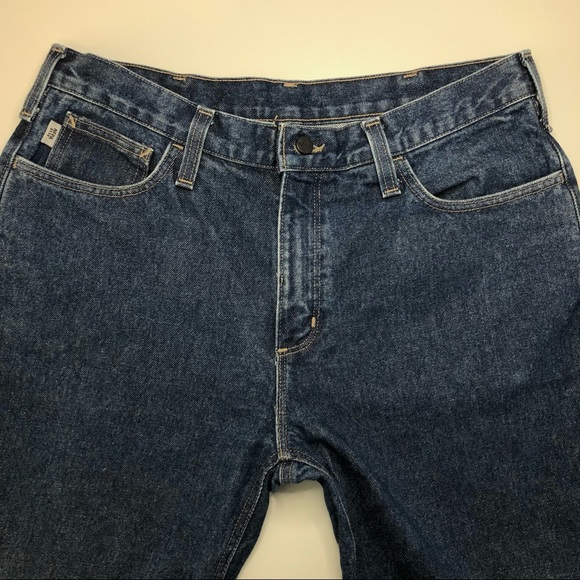 Carhartt Mens Flame Resistant Utility Denim Jeans Relaxed Fit 35 x 30 - Picture 5 of 16